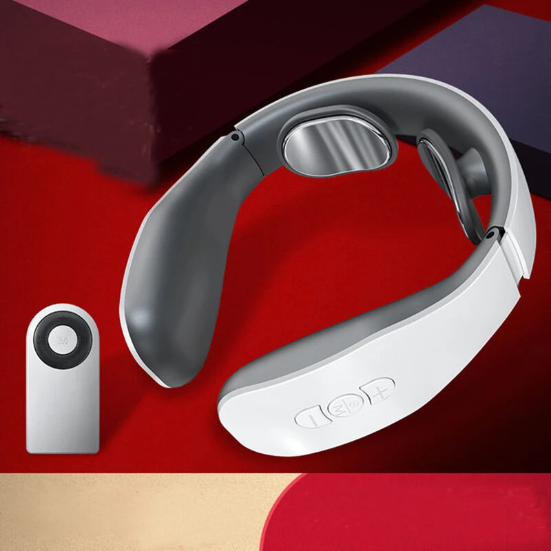 (image for) Cervical Massager Neck Shoulder Multifunctional Neck Massager Electromagnetic Pulse Heating Neck Protector with 4 Modes Massage